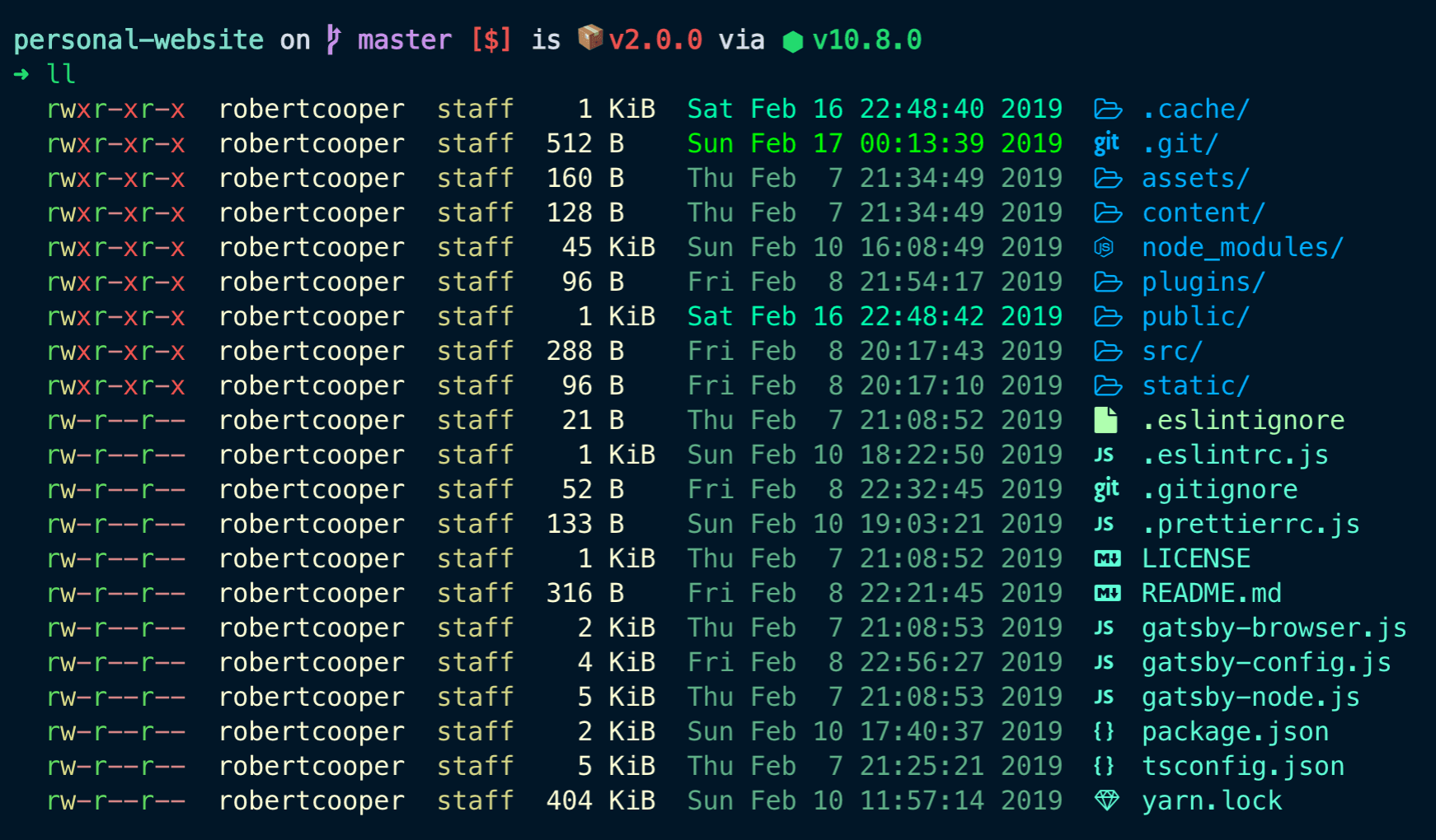 Using Color LS to display a detailed view of files and folders.