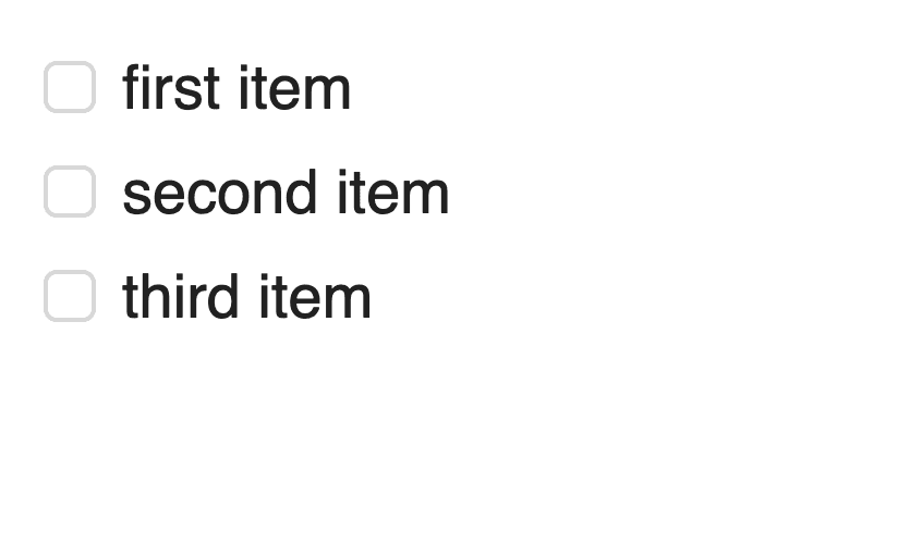 Checklist with two unchecked items.