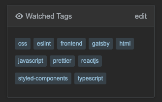 My watched tags.
