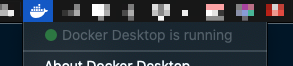 Docker Desktop is running indicator