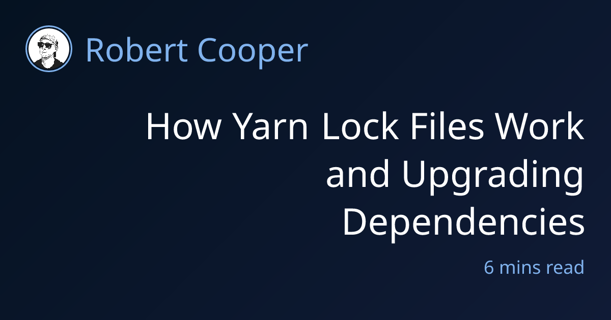 new python lock file format will specify dependencies... How Yarn Lock Files Work and Upgrading Dependencies | Robert Cooper