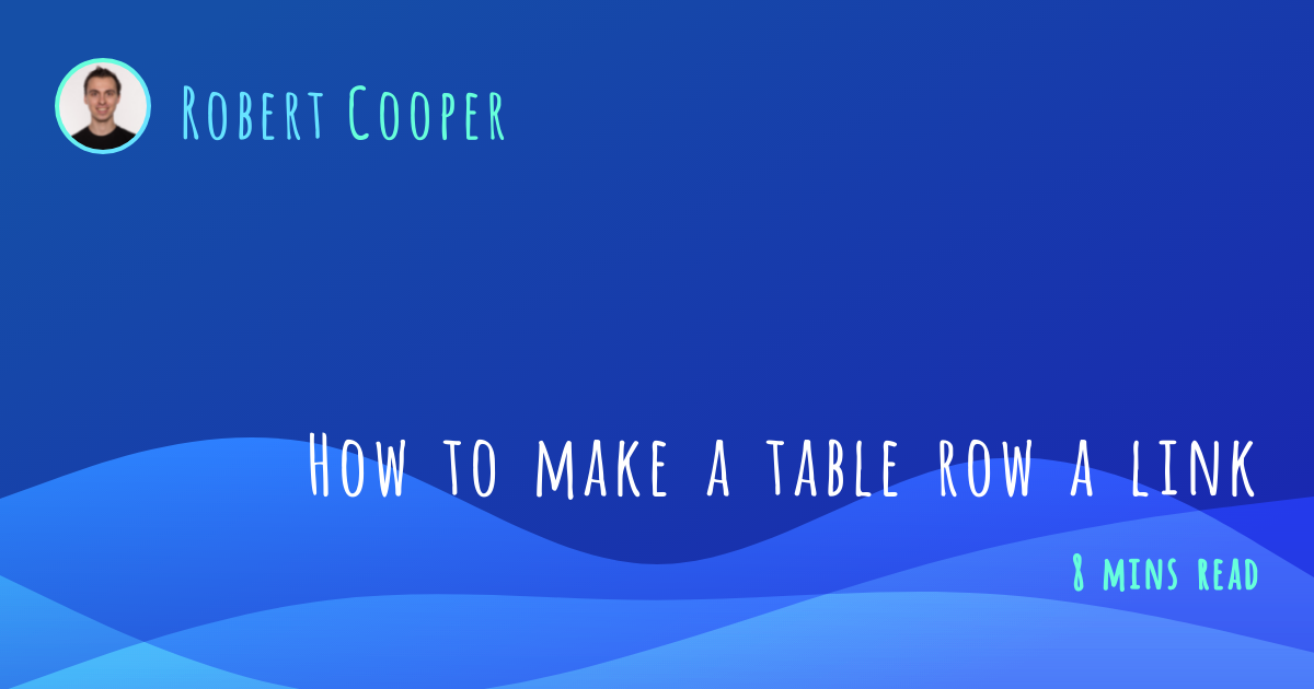 How to make a table row a link